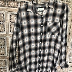 MUDD Button-Down Flannel Shirt, Juniors Size M